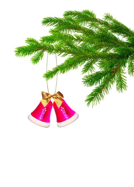 Christmas handbell on tree — Stock Photo, Image