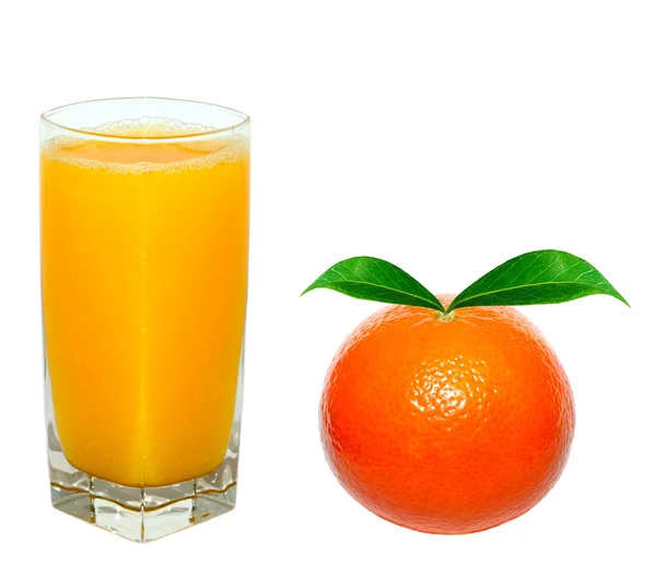Apelsinjuice och apelsin Stockbild