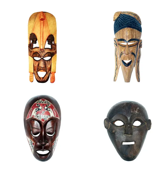 Afrikanska masker (samling) Stockfoto
