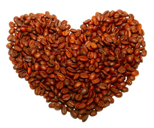 stock image Heart from coffee beans close up