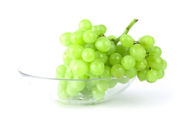 Gröna druvor i skål — Stockfoto