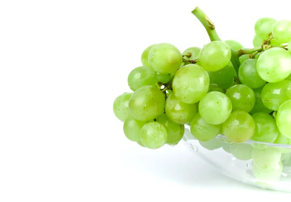 Zielony winogron w misce — Zdjęcie stockowe