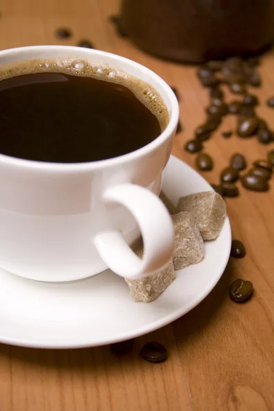 Kaffee, Zucker und Bohnen — Stockfoto