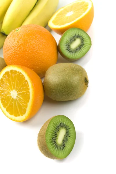 Kiwi, sinaasappelen en bananen — Stockfoto