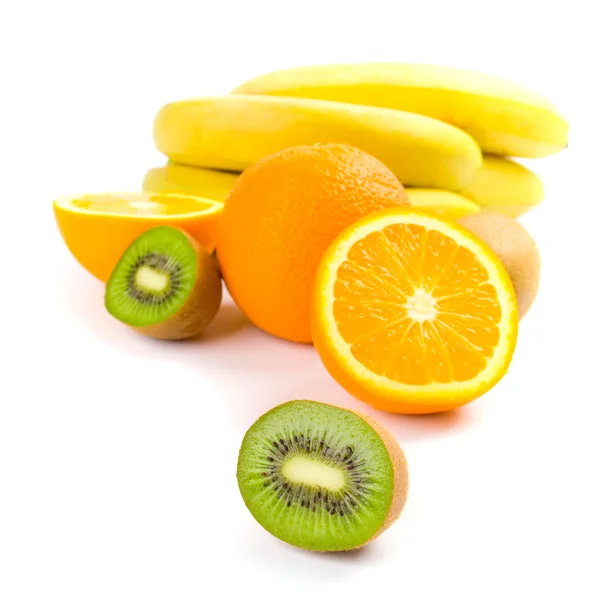 Kiwi, sinaasappelen en bananen — Stockfoto