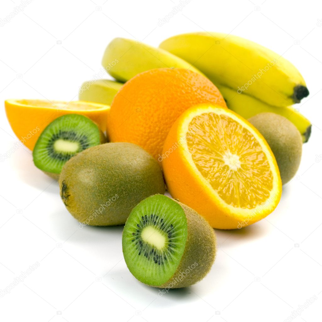 Kiwi, oranges and bananas