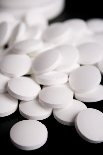White pills closeup — Stock Photo, Image