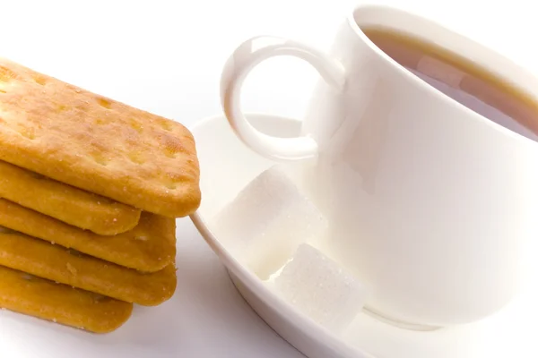 Fincan çay, şeker ve tanımlama bilgileri — Stok fotoğraf