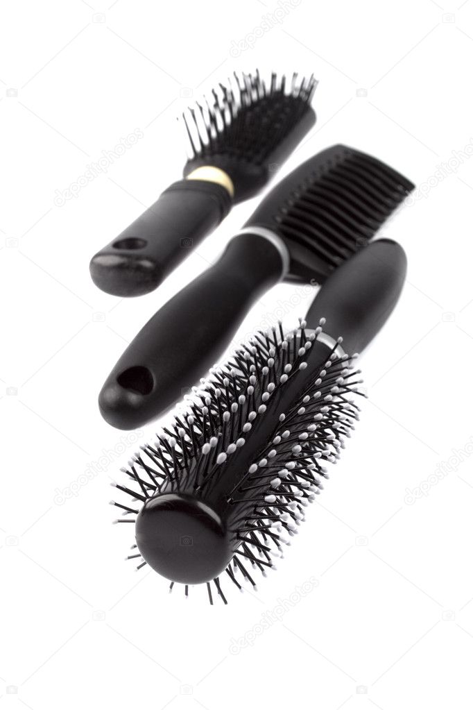 Three hairbrushes