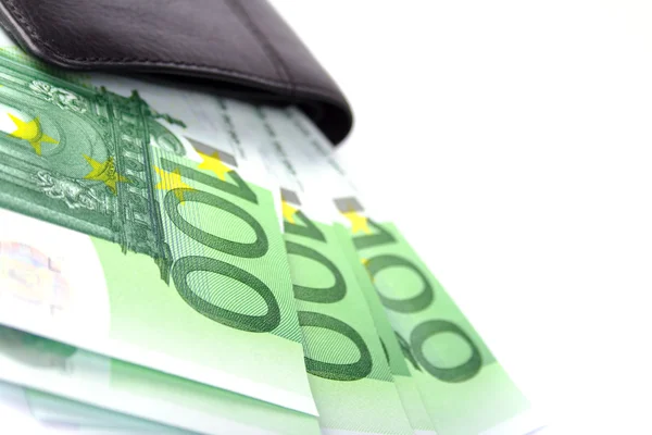 Euro and purse — Stock Photo, Image