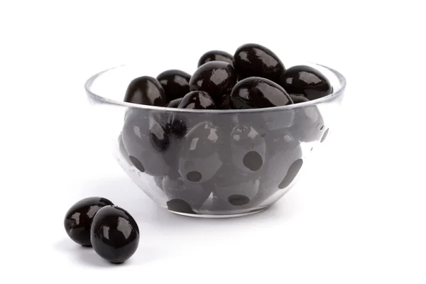 Mísa černých oliv — Stock fotografie