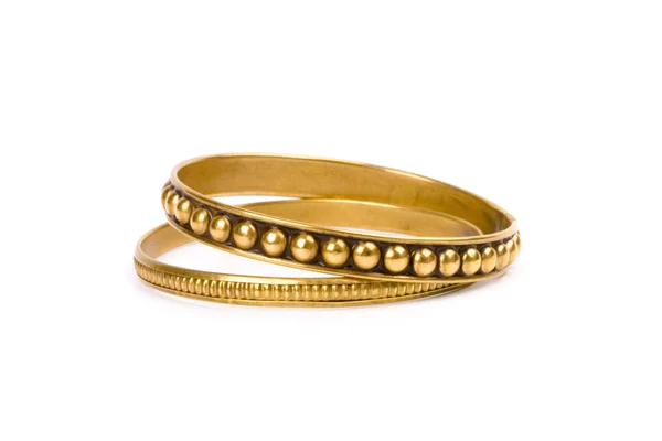 Two golden bracelets — Stock Photo, Image