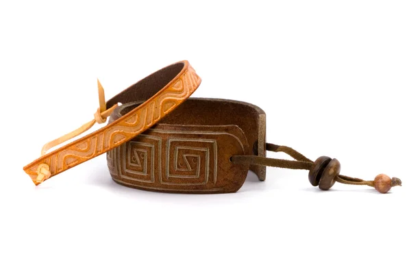 Two leather bracelets — Stock Photo, Image