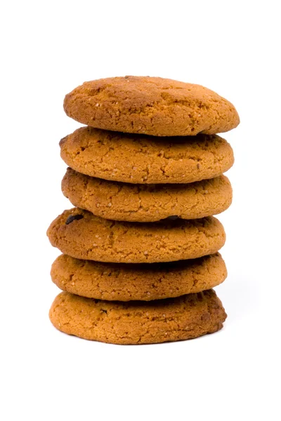 Pila de galletas de chispas de chocolate de avena — Foto de Stock