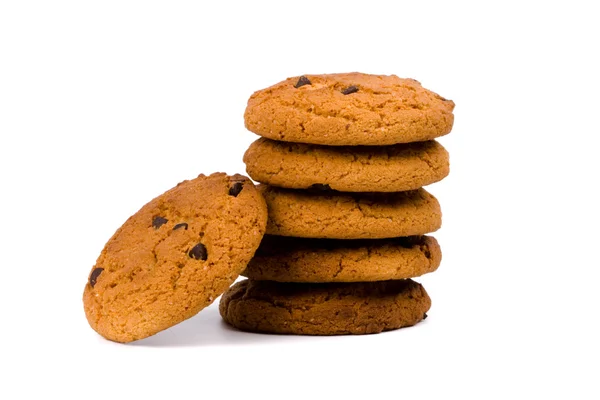 Pila de galletas de chispas de chocolate de avena — Foto de Stock