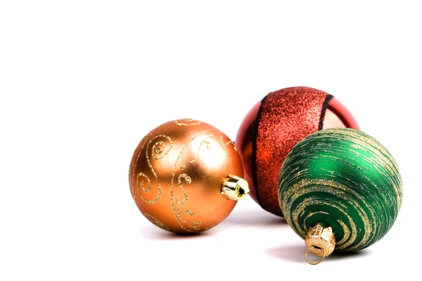 Três bolas de Natal de vidro — Fotografia de Stock