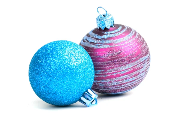 Duas bolas de Natal de vidro — Fotografia de Stock