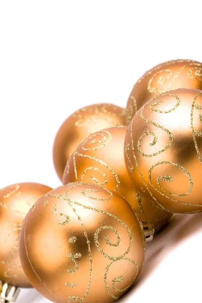 Bolas de Natal de vidro dourado — Fotografia de Stock