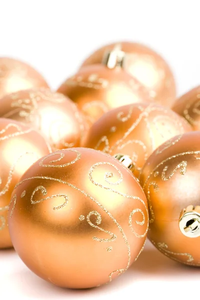 Gouden glazen kerstballen — Stockfoto