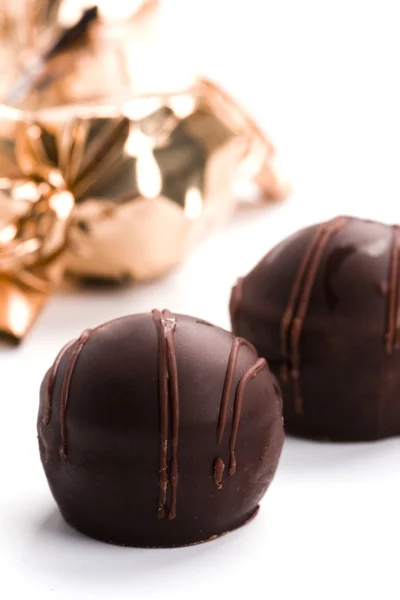 Caramelos de chocolate primer plano —  Fotos de Stock