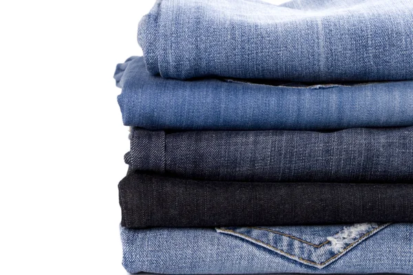 Pile de jeans bleus — Photo