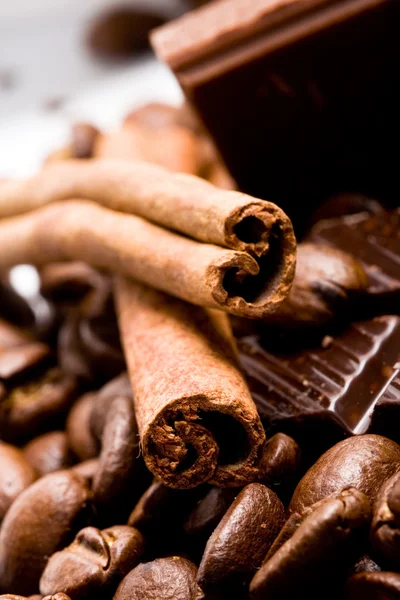 Chocolate, café y canela — Foto de Stock