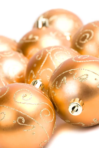 Gouden glazen kerstballen — Stockfoto