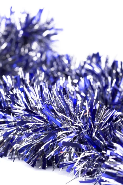 Mavi Noel tinsel Stok Fotoğraf