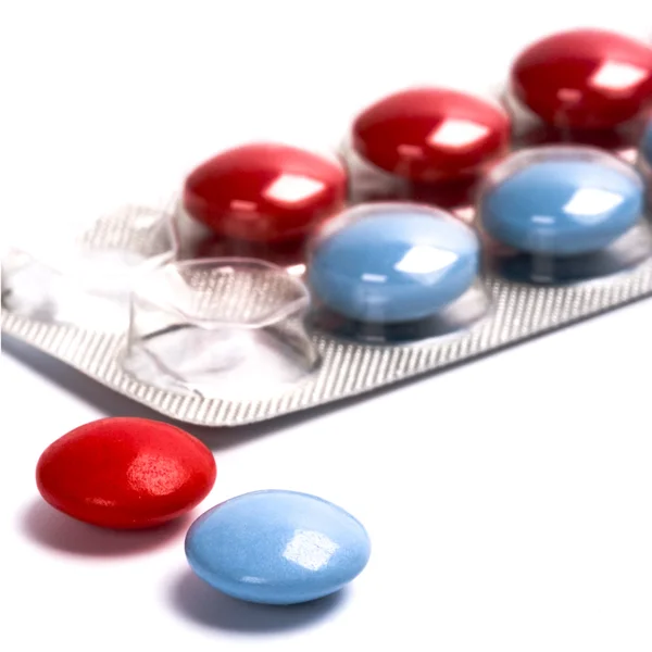 Red and blue pills — Stock Photo, Image