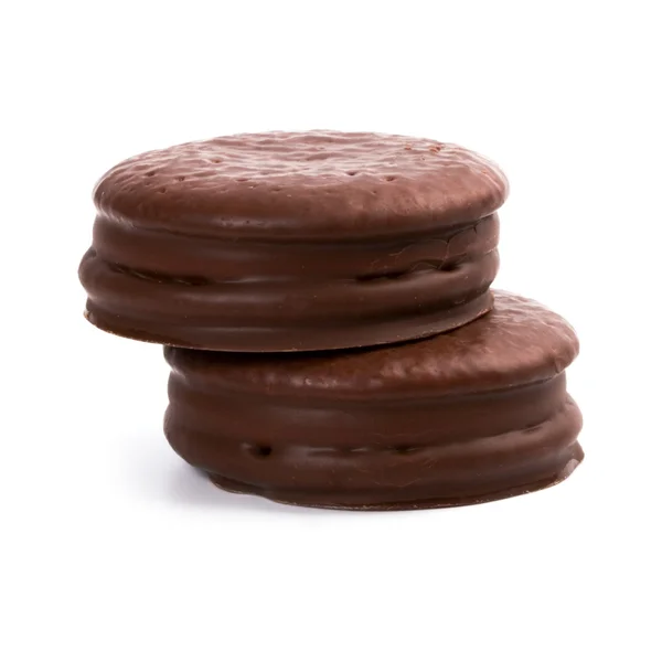 Dwa czekoladowe ciasteczka — Zdjęcie stockowe