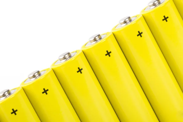 Żółty baterie alkaliczne — Zdjęcie stockowe