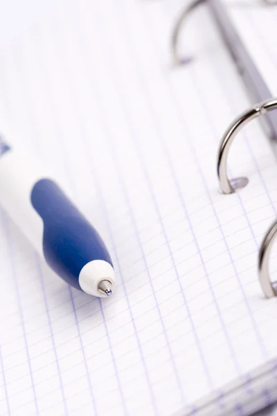 Organizador, caderno e caneta — Fotografia de Stock