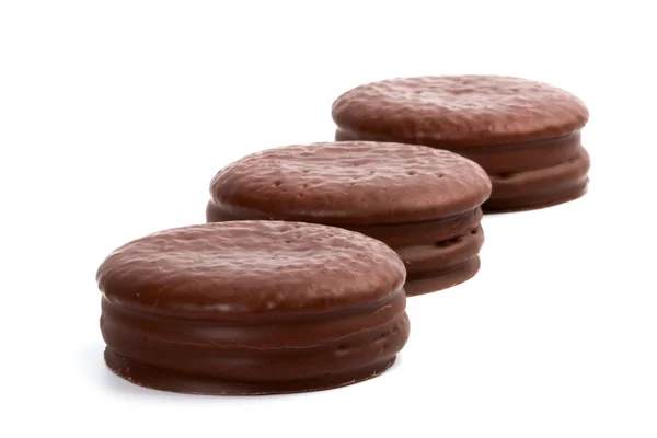 Drei Schokoladenkekse — Stockfoto