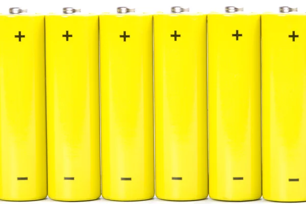 Żółty baterie alkaliczne — Zdjęcie stockowe