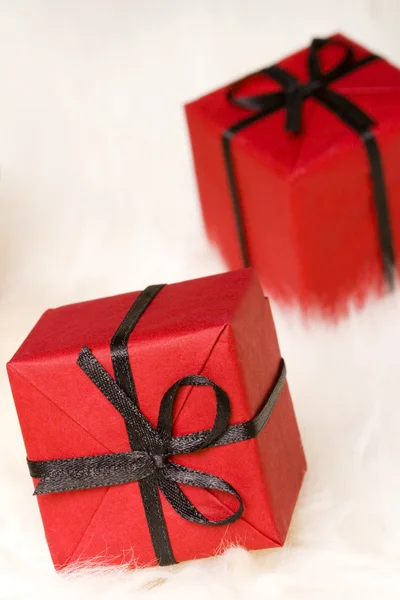 Scatole regalo rosse — Foto Stock
