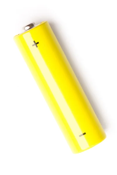 Жовта лужна батарея — стокове фото