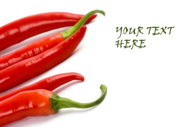 Five red chilly peppers clipart