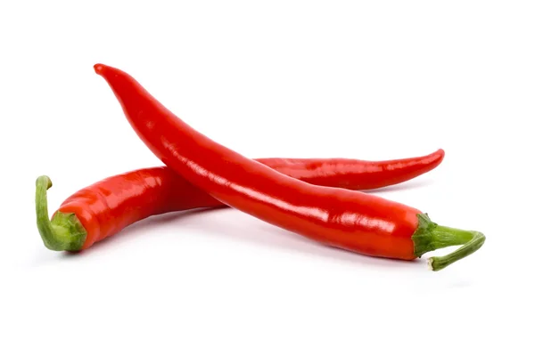 Två röd kylig paprika — Stockfoto