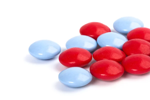 红色和蓝色药丸 — 图库照片