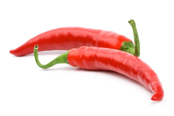 Két piros fagyos paprika — Stock Fotó