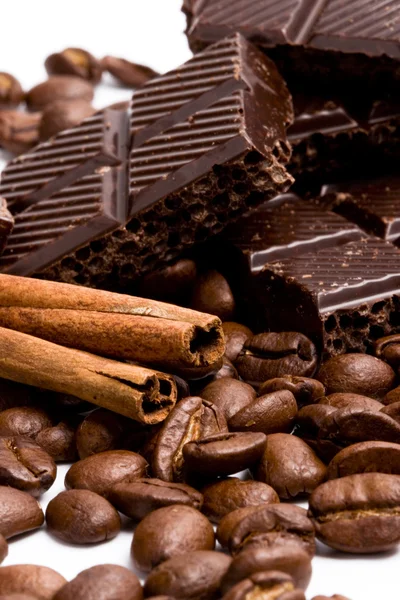 コーヒー、チョコレート、シナモン — ストック写真