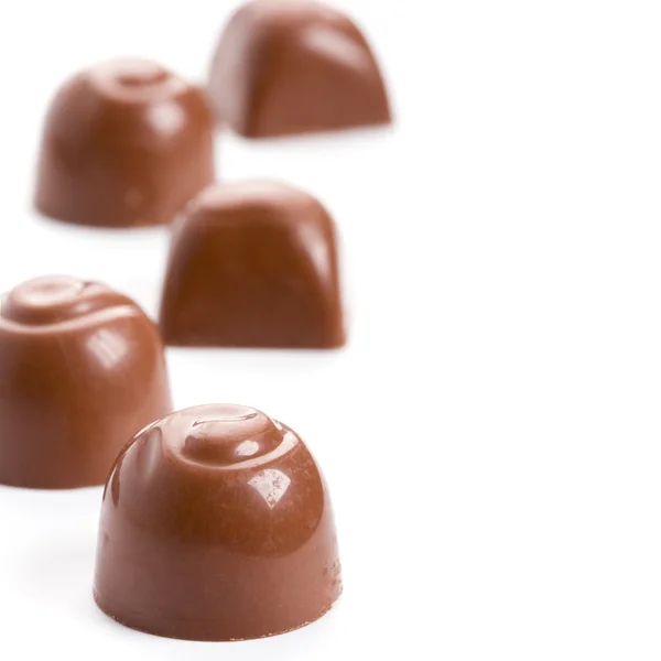 Cinco doces de chocolate — Fotografia de Stock