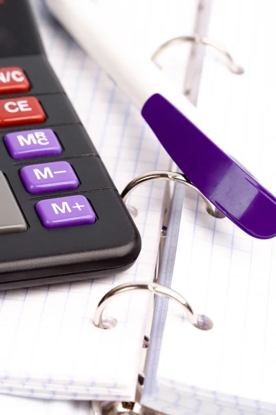 Organizer, pen and calculator — Stock Photo, Image