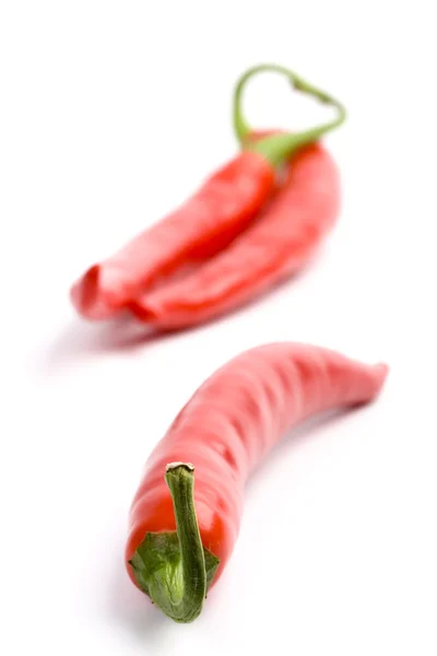 Três pimentas vermelhas frias — Fotografia de Stock
