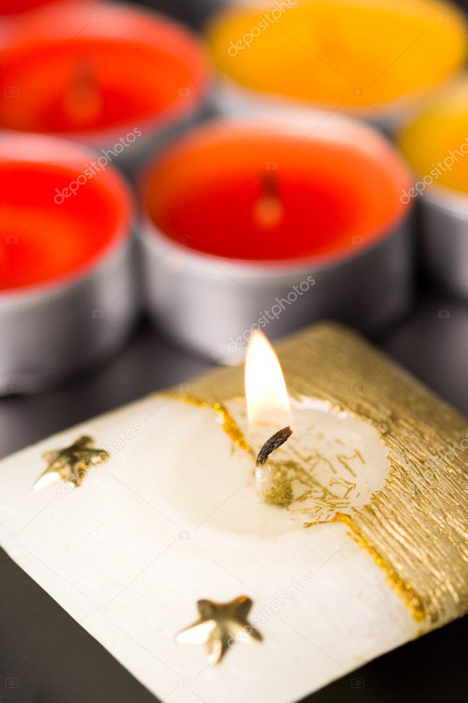 Flaming candle