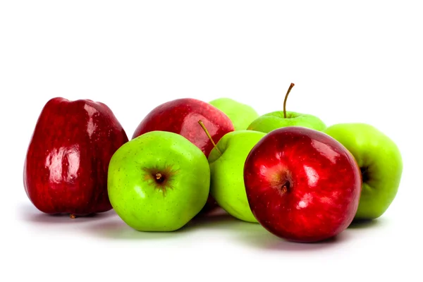 Heap of green and red apples — Stock Photo, Image