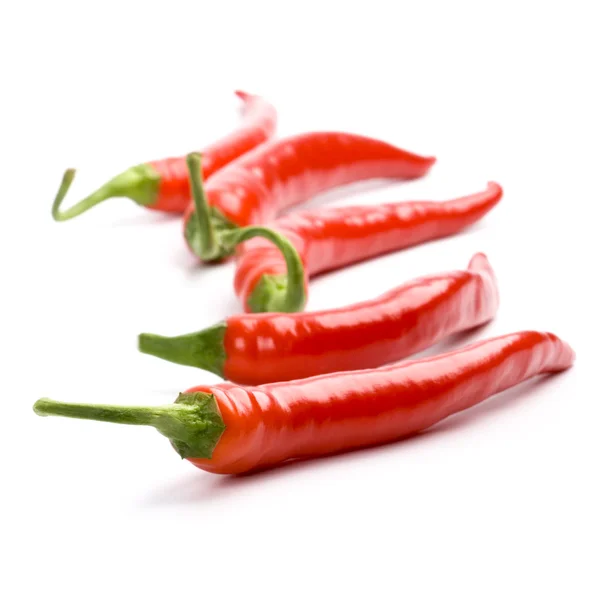 Cinque peperoncini rossi — Foto Stock