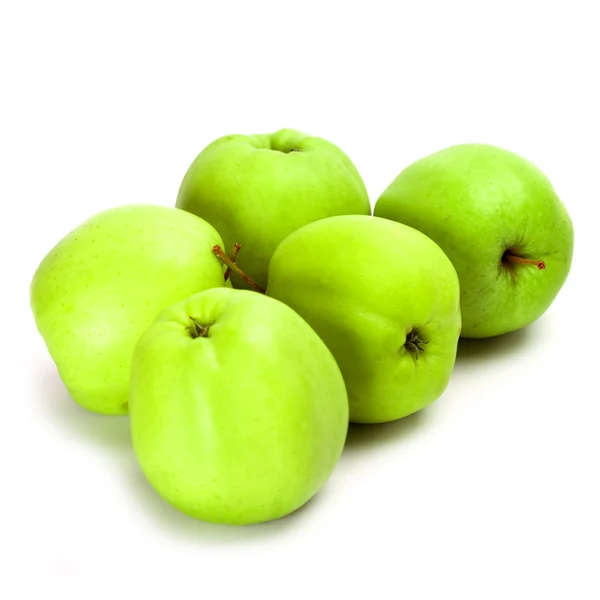Five green apples — Stock Photo, Image