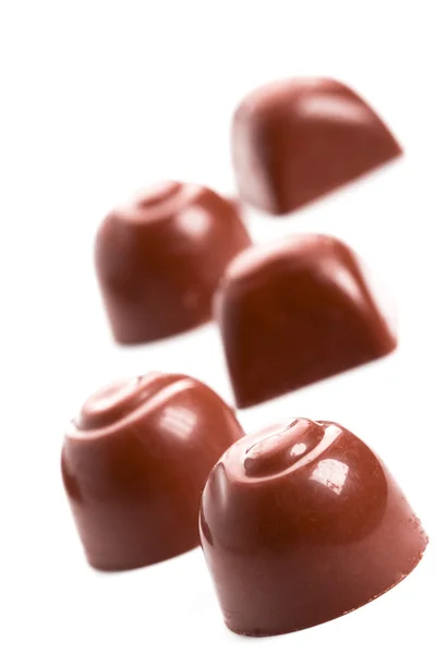 Fem choklad godis — Stockfoto