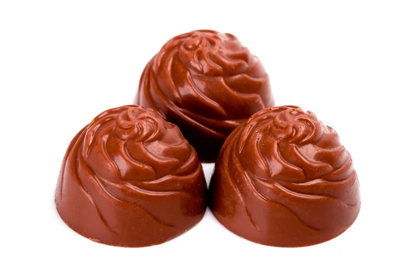 3 つのチョコレートのお菓子 — ストック写真